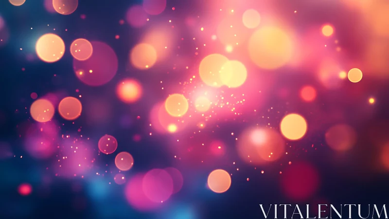 Glowing Bokeh Lights on Vibrant Abstract Background, Digital Art.