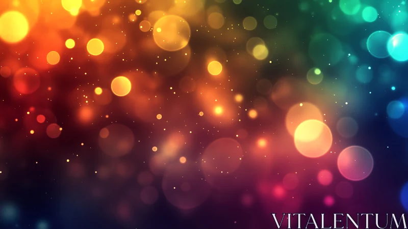 Soft rainbow bokeh lights drifting through cozy dusk.