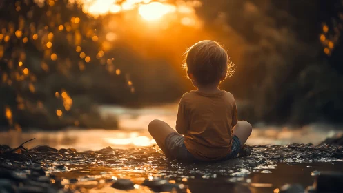 Childhood Wonder at Golden Hour.