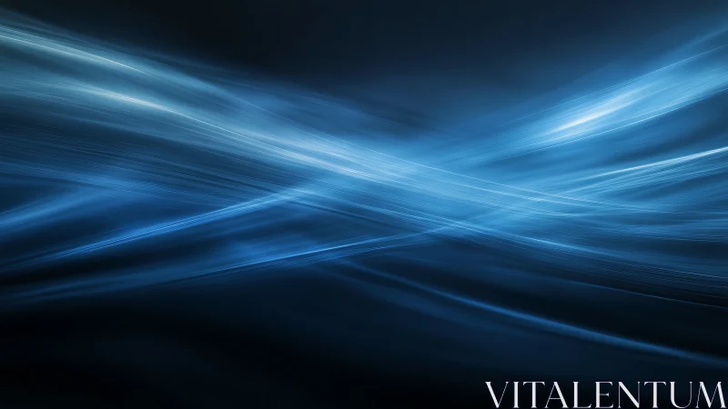 Blue luminous light trails over deep gradient background.