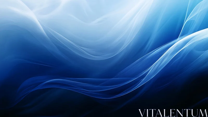 Abstract blue light waves form layered translucent gradients