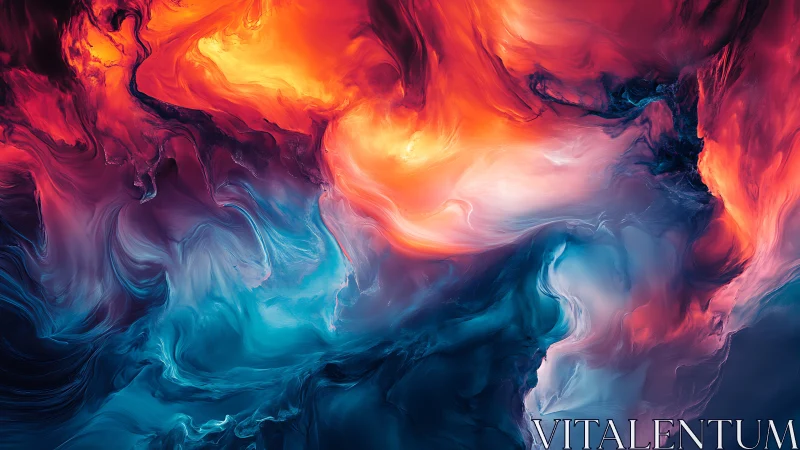 Velvet storm of fire and water swirling in vivid harmony.