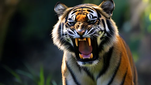 Roaring tiger captured in ultra-sharp photorealistic focus