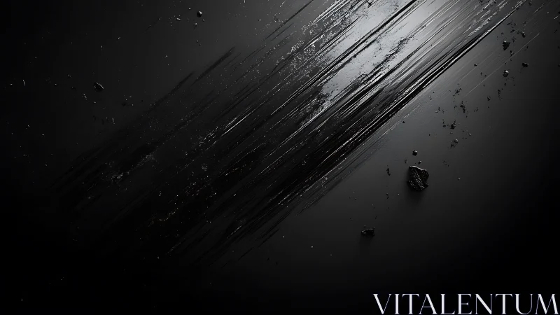 Dark abstract streaks across gloss black surface.