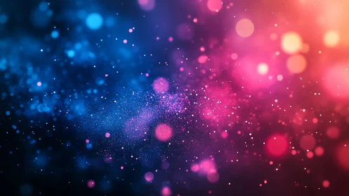 Colorful bokeh particles form dense abstract light field