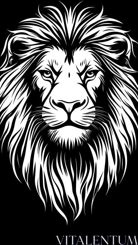 Bold lion portrait with flowing mane and steady gaze.