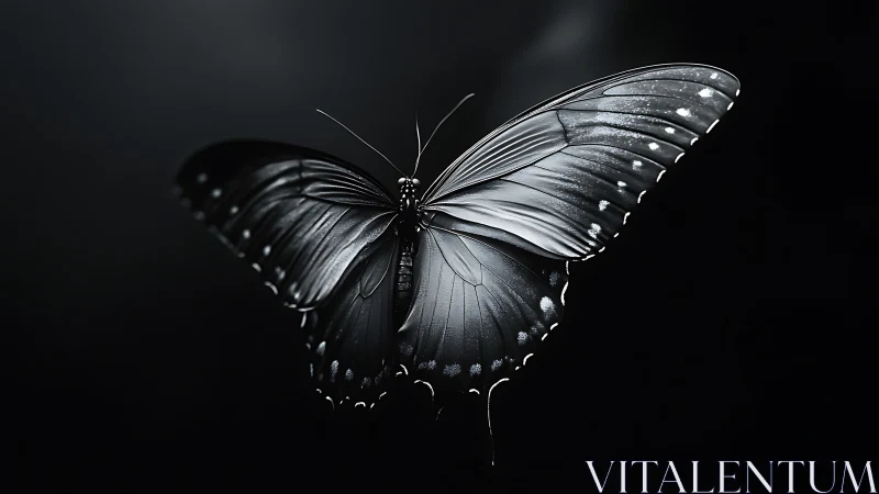Nocturne-winged butterfly afloat in velvety shadow hush.