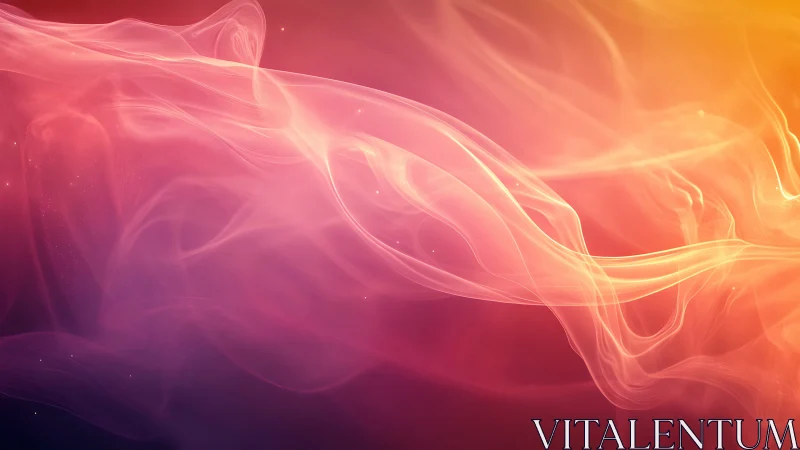 Radiant pink and orange light waves flow in soft motion.