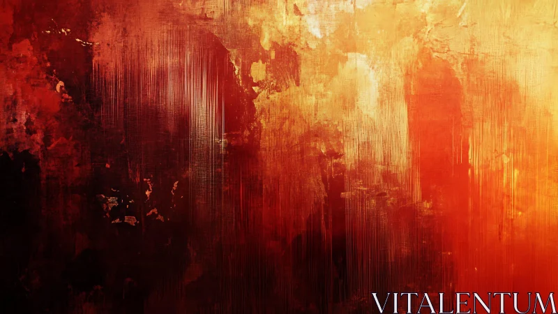 Fiery Abstract Texture in Red and Gold, Modern Digital Art Style.