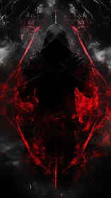 Crimson shadow mage condenses fire into a mirrored storm