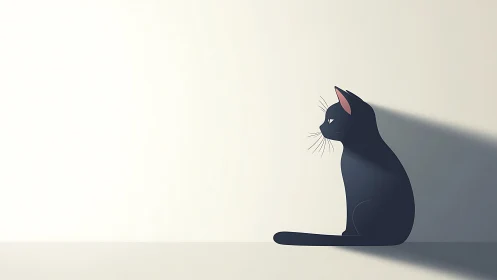 Black Cat in Profile: A Moment of Quiet Contemplation.