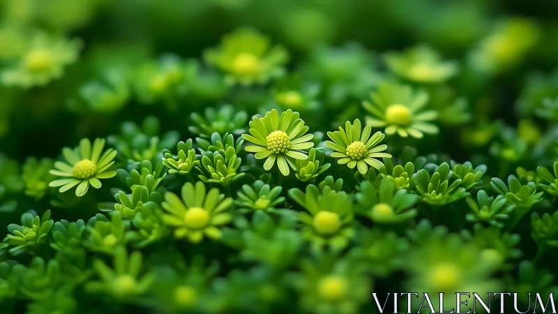Yellow Daisy Flowers Blooming in Green Foliage
