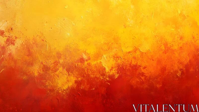 Abstract fiery gradient painting with vibrant yellow and red tones.