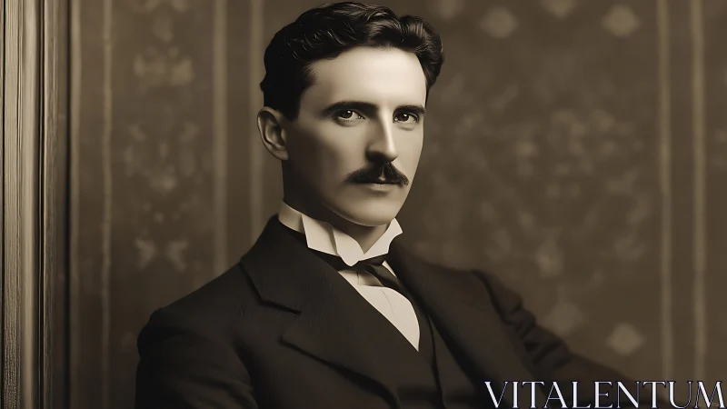 Sepia-toned formal portrait of poised gentleman in suit.