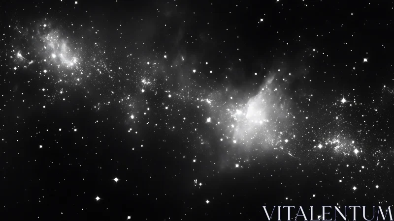 Stellar nebula glows softly within a vast star field