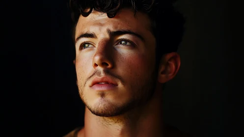 Young male portrait in low-key directional lighting.