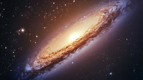 Gentle spiral galaxy glowing like a cosmic lantern.