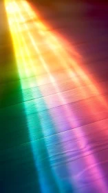 Soft rainbow light spilling gently across the floor.