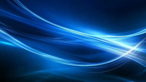 Shimmering blue light waves gliding across a night sky.