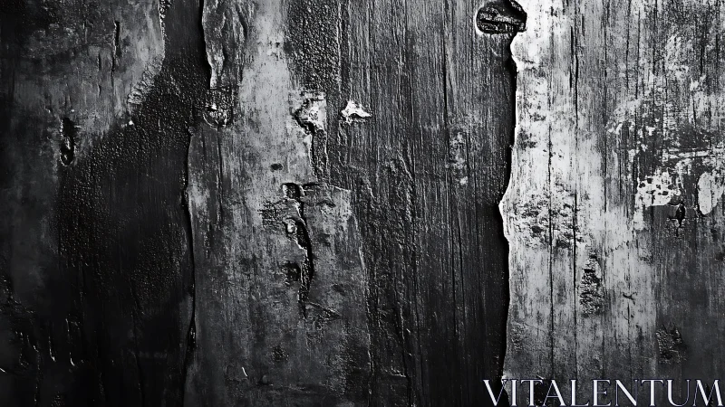 Weathered Wooden Surface in High-Contrast Black and White Texture.