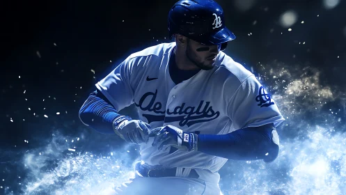 Electric baseball moment with a focused batter in motion.