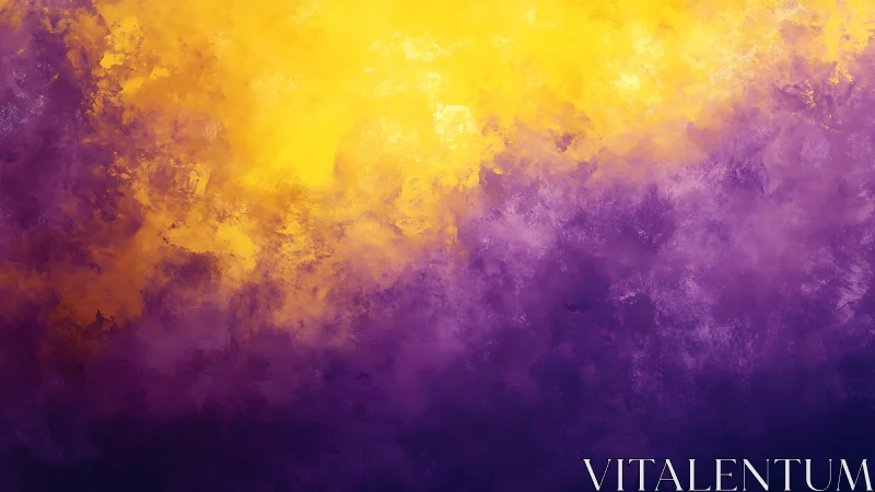 Vibrant yellow and purple abstract cloud gradient texture.