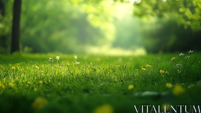 Sunlit wildflower meadow captures low-angle summer calm