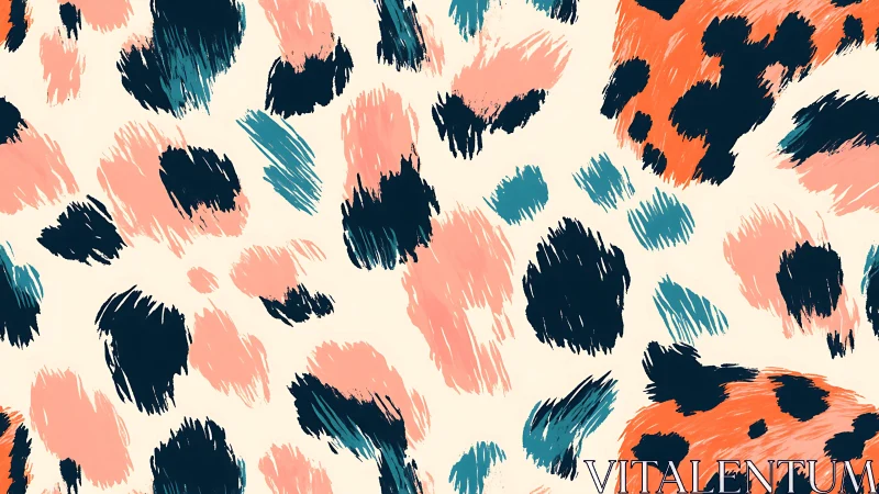 Leopard Spots Dance Across Layered Brushstrokes and Bold Colors