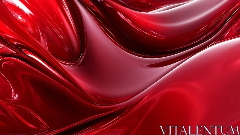 Vibrant red liquid abstract art with smooth glossy waves.