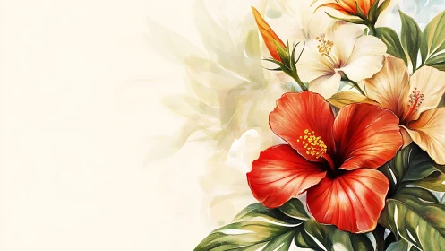 Tropical Blooms Dancing in Luminous Harmony.