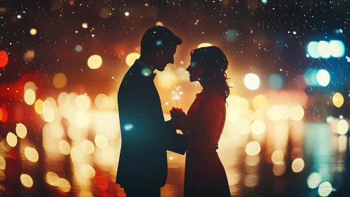 Rainy Night Romance: Two Hearts Under City Lights.
