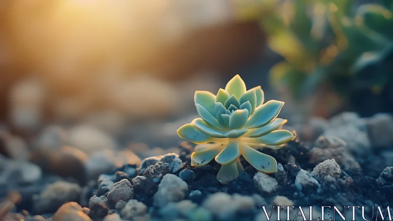 Soft morning light embracing a hopeful little succulent.