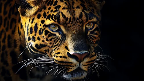 Golden Gaze: Leopard's Luminous Portal.