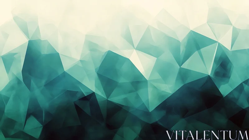 Teal low poly geometric gradient with abstract crystalline depth.