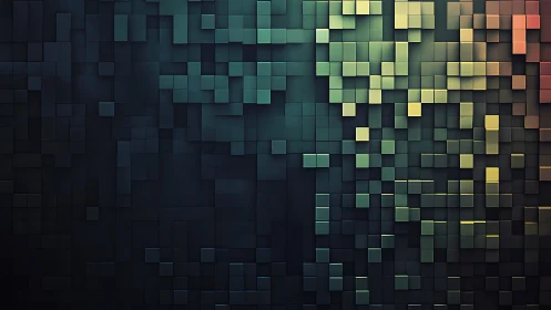 Soft glowing pixel blocks in a calming digital mosaic.