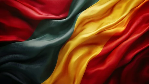 Flowing tricolor fabric waves evoke pride and vibrant motion