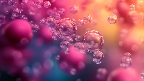 Glowing pastel bubbles drifting through dreamy soft light.