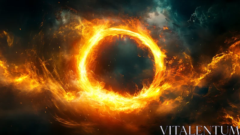Incandescent Ring Vortex: Dimensional Fire Portal.