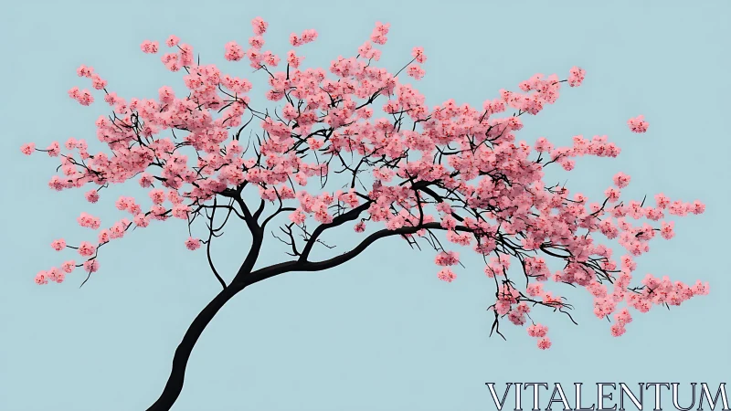 Skyward cherry bough drifting in a pastel daydream hush.