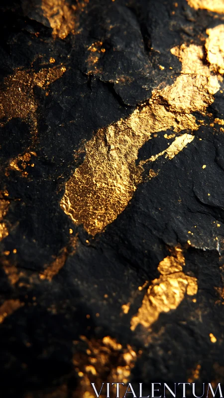 Gold vein texture across dark stone macro surface.
