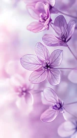 Translucent Floral Study: Ethereal Purple Botanicals in Soft Focus.
