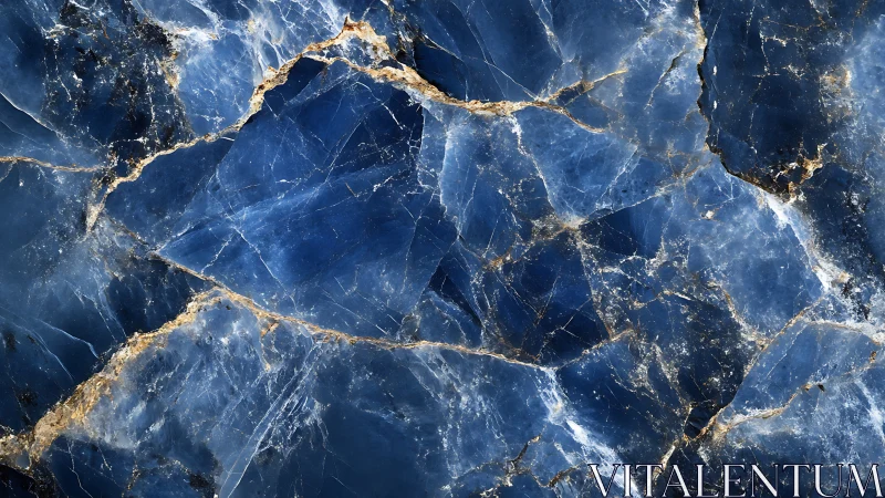 Blue crystal stone texture with gold mineral veining pattern.