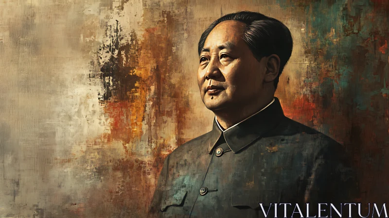 Portrait of an East Asian leader in textured uniformed pose.