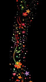 Flowing Floral Cascade with Dimensional Particles.