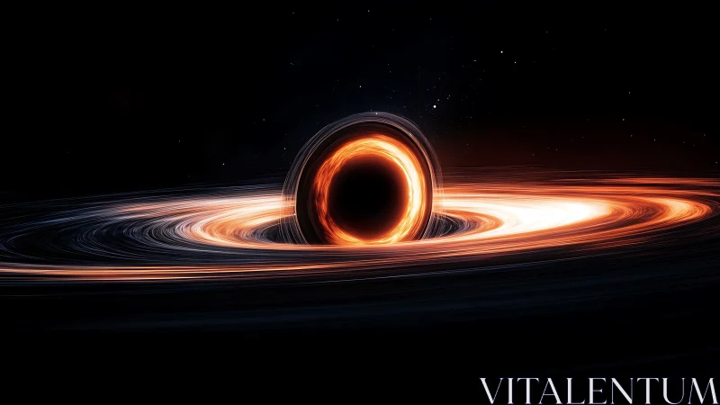 Relativistic black hole with luminous accretion torus orbiting.