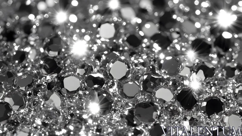 Sparkling Close-Up of Shimmering Diamonds in Elegant Monochrome.