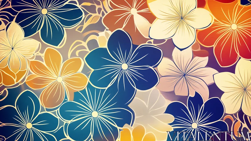 Radiant blooms dance through prismatic light in this botanical explosion.