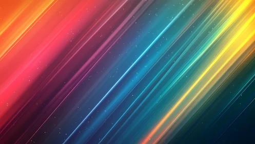 Diagonal multicolor light streaks with subtle particle field.