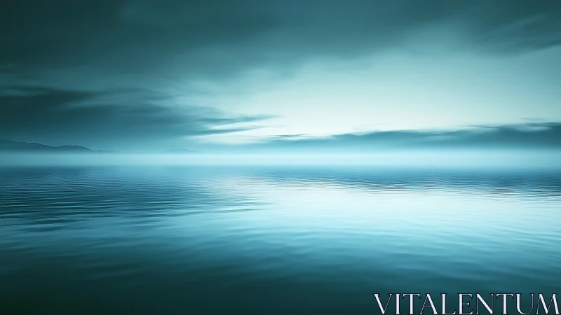 Soft blue horizon invites quiet reflection over calm water