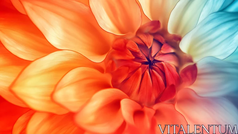 Radiant dahlia macro blooms in fiery gradient light